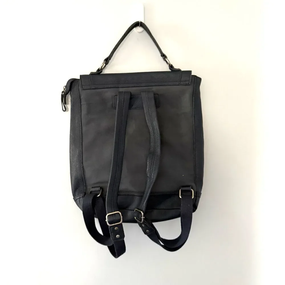 THE SAK Womens CLOVERDALE Large Pebble Leather Backpack Travel Bag Blue